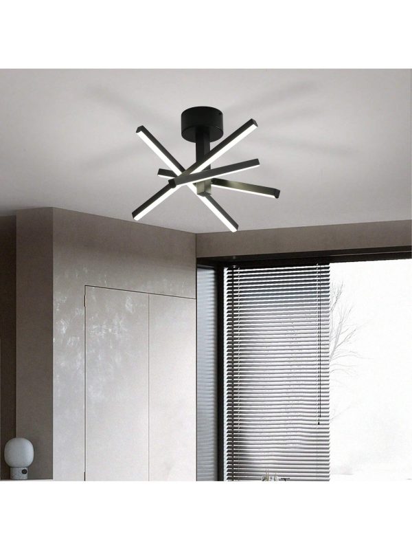 LED Semi Flush Mount Ceiling Lamp Black