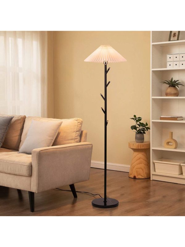 Qcyuui 63.18'' 5-Hook Traditional Floor Lamp With 1 Bulb Included Beige
