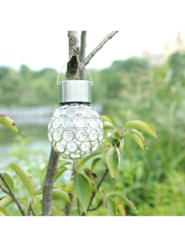 1pc Outdoor Solar Hanging Light, Waterproof LED Chandelier, Light Control Hollow Lawn Garden Garden Light, Hollow Hanging Ligh Multicolor